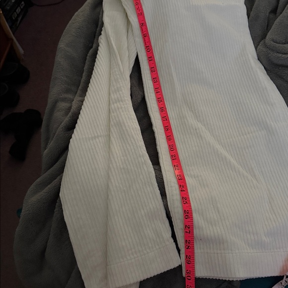 Lands End NWOT SIZE 6 Ivory val wide wale corduroy WIDE LEG HIGHRISE Jeans - Picture 12 of 13